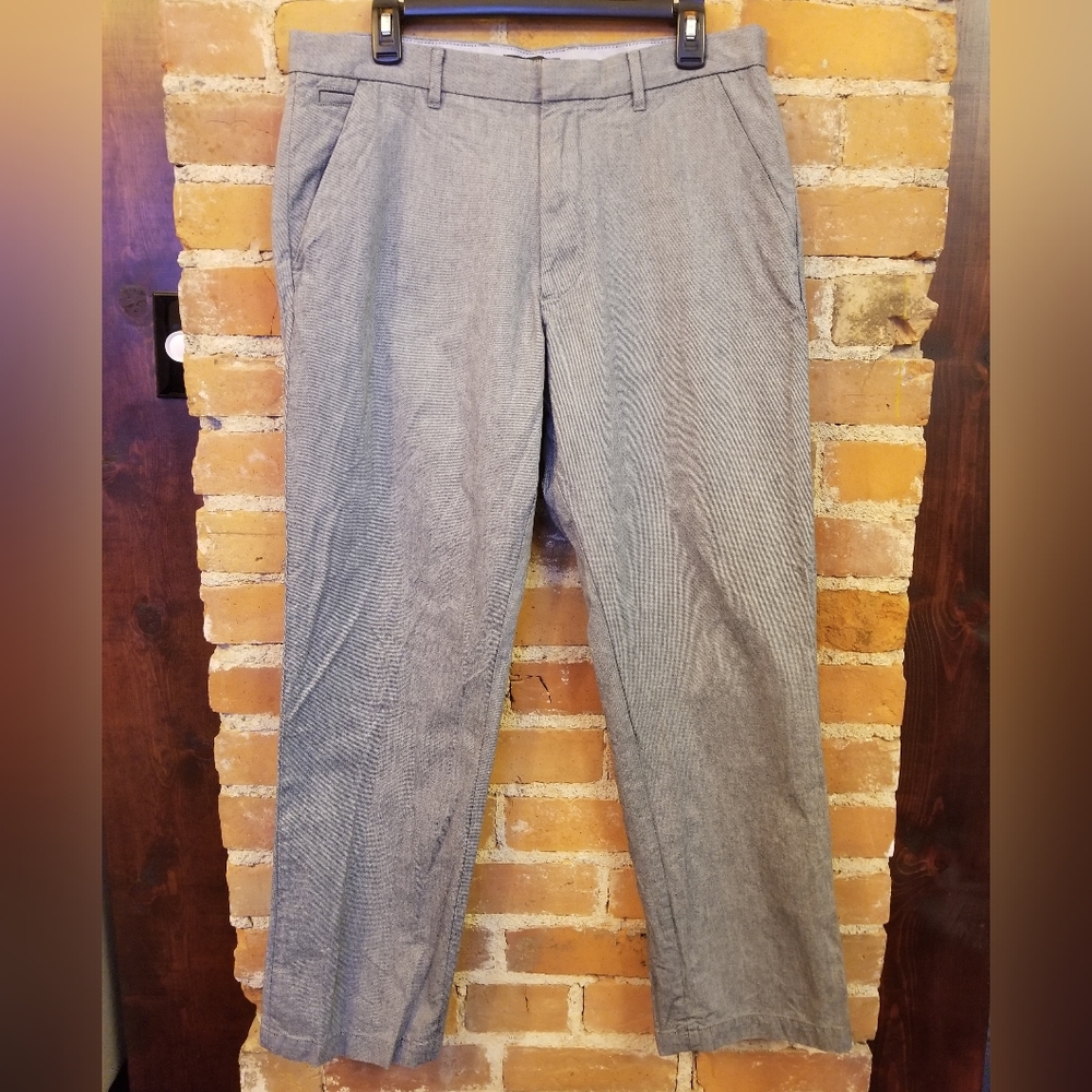 Banana Republic Men's Charcoal Gray Straight Fit Chinos Dress Pants Size 34x32